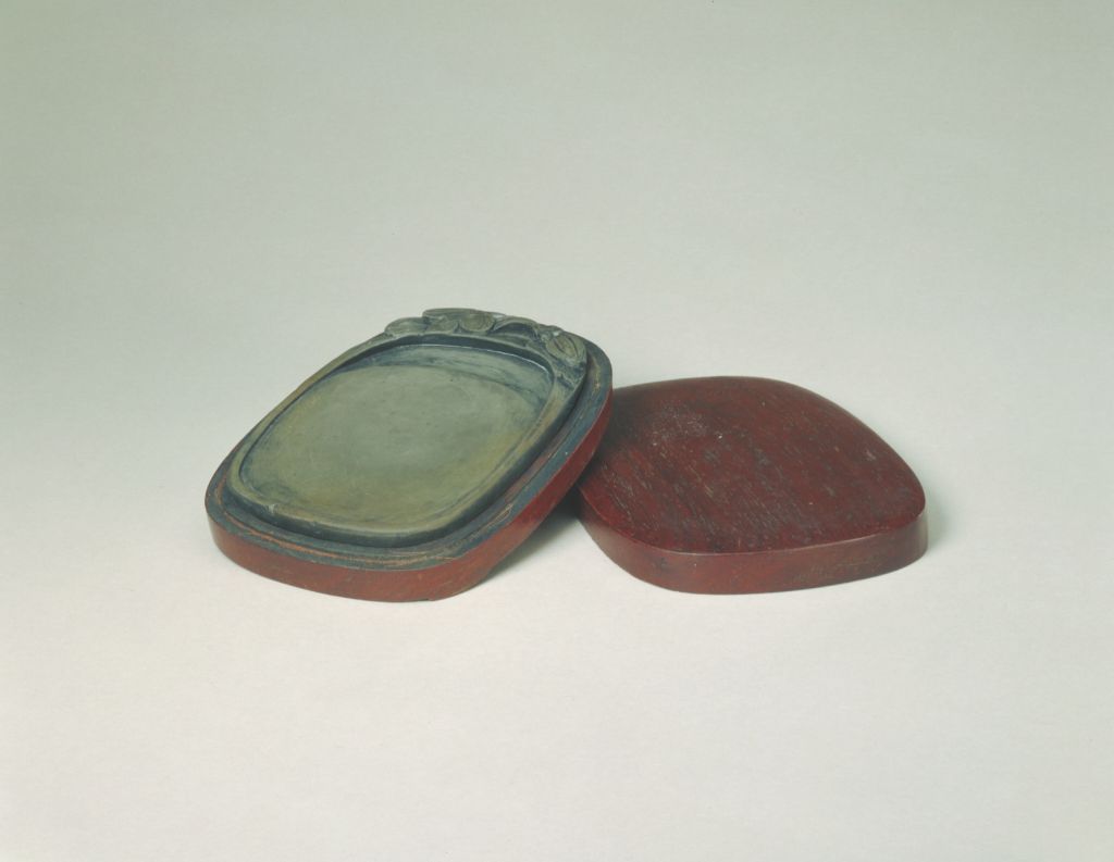图片[1]-End stone melon pattern with shape inkstone-China Archive